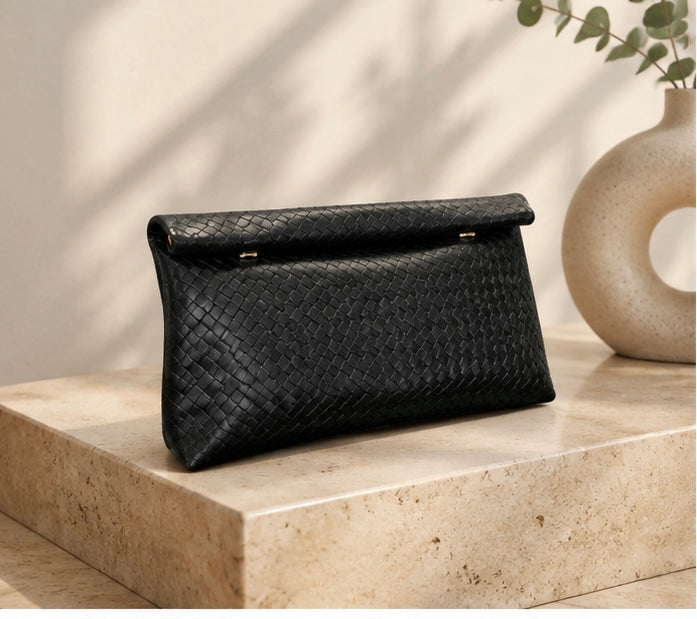 Leather Clutch Bag Minimalist Envelope Handbag